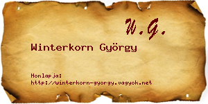 Winterkorn György névjegykártya